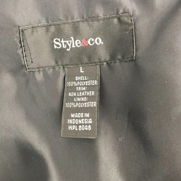 Style&Co Womens Black White Animal Print Faux Fur Front Zip Vest Size L - Picture 5 of 7